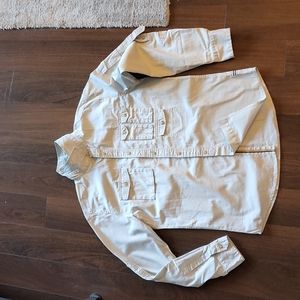 Sean John Beige-Cream Long Sleeve Button Down Shirt. Size L